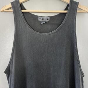 Y.M.L.A. Y2k grey ribbed tank top #loungewear #workout